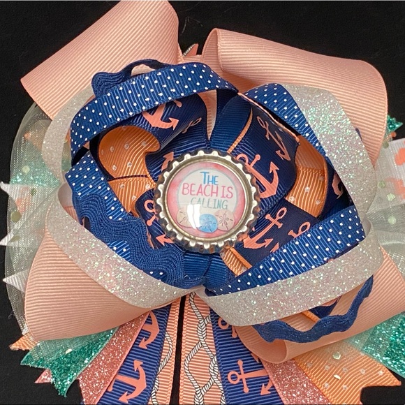 Summertime stacked Hair Bow - Picture 1 of 5
